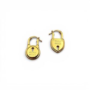 Miu Miu Padlock Gold Metal Earrings